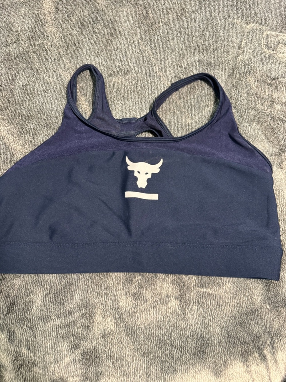 Under Armour Navy Sports Bra with Bull Logo